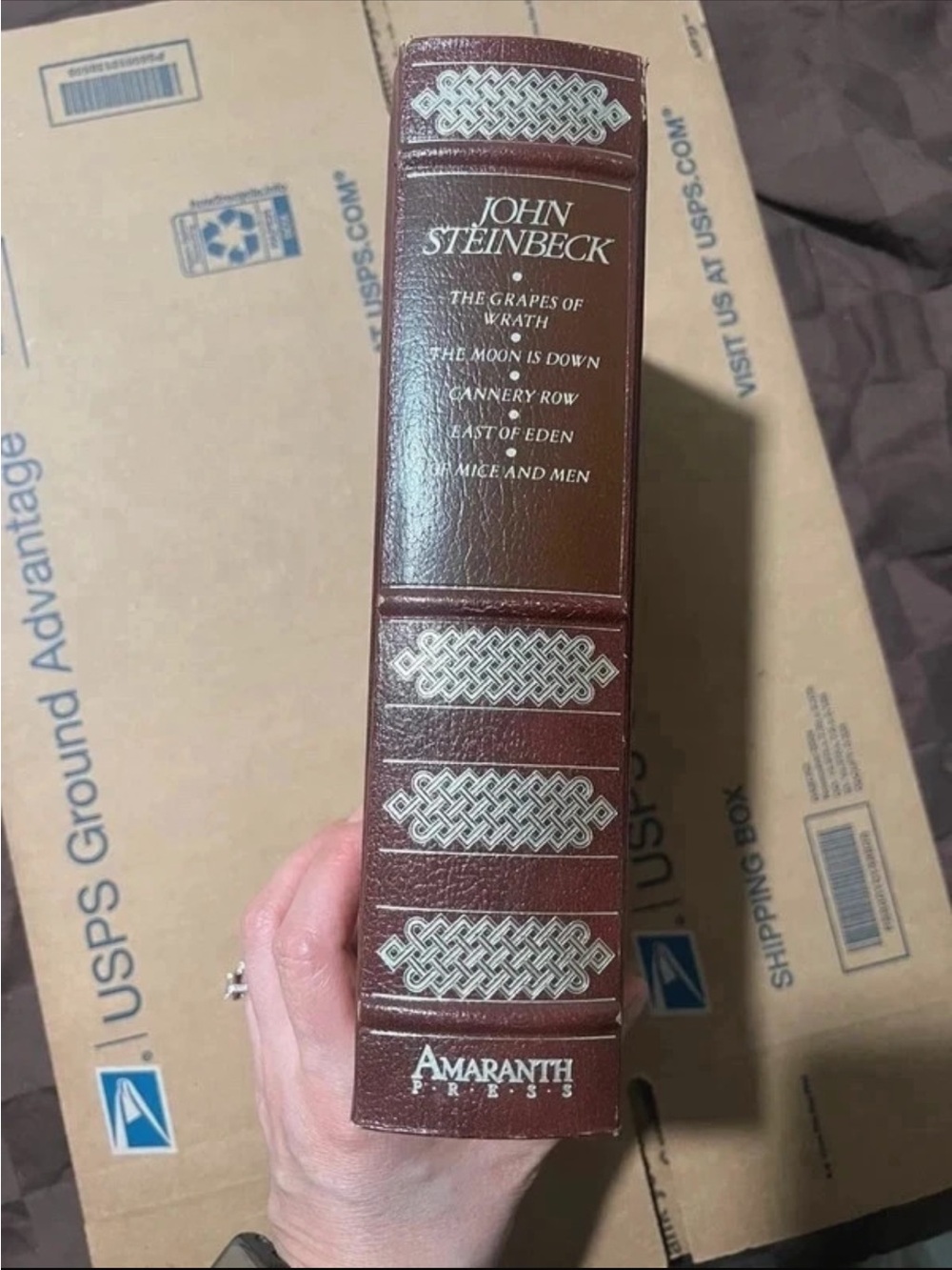 John Steinbeck Bonded Leather Book 1984 Masters Library (5 Stories In One Book)